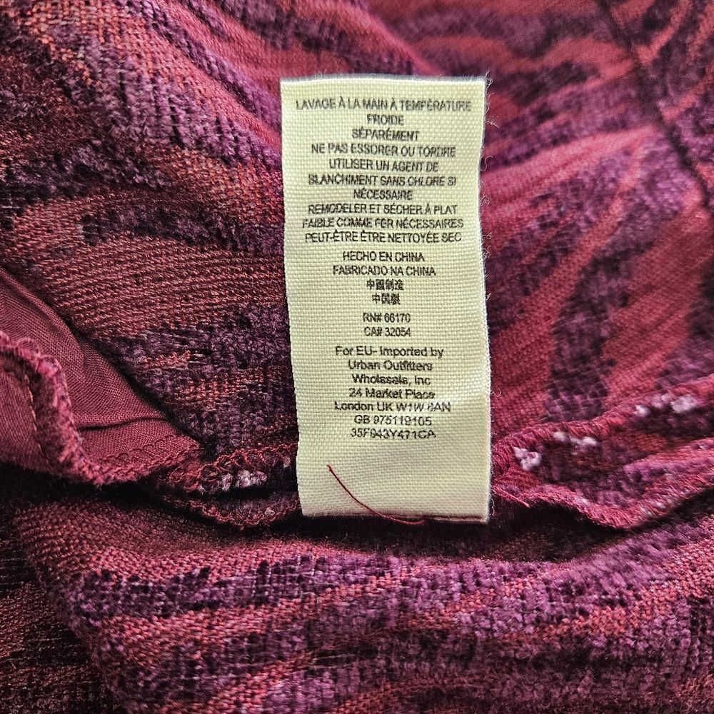 Free People Chenille Zebra Print Drop Waist Pleated Mini Dress in Mulberry 6 - Picture 11 of 12
